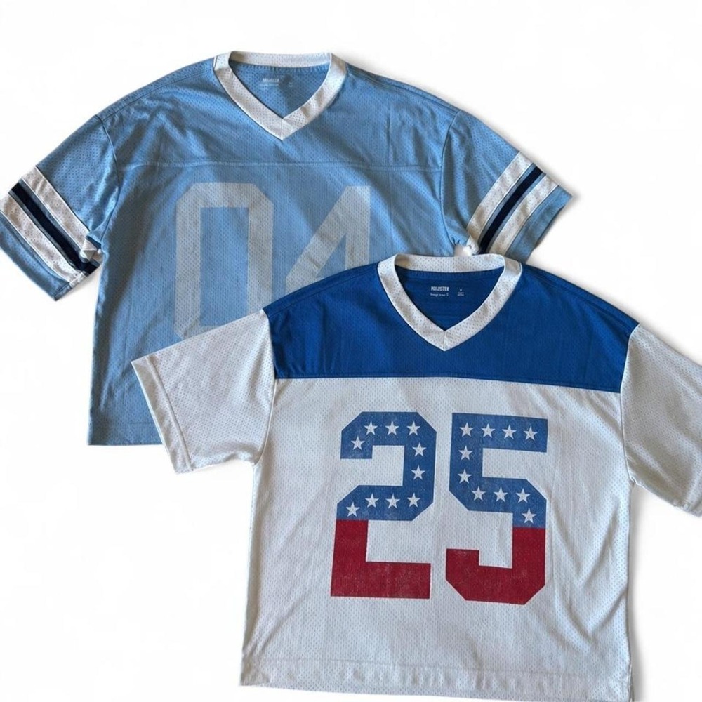 Hollister Baggy Crop Fit Mesh Football Jersey Bundle Women's M
